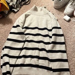 stripped black and white sweater